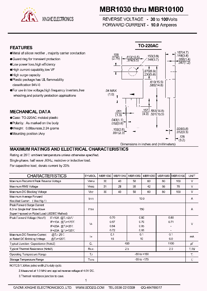 MBR10100_8074945.PDF Datasheet