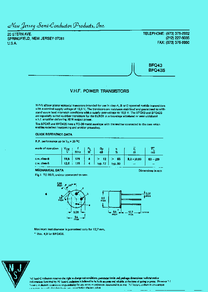 BFQ43S_8092422.PDF Datasheet