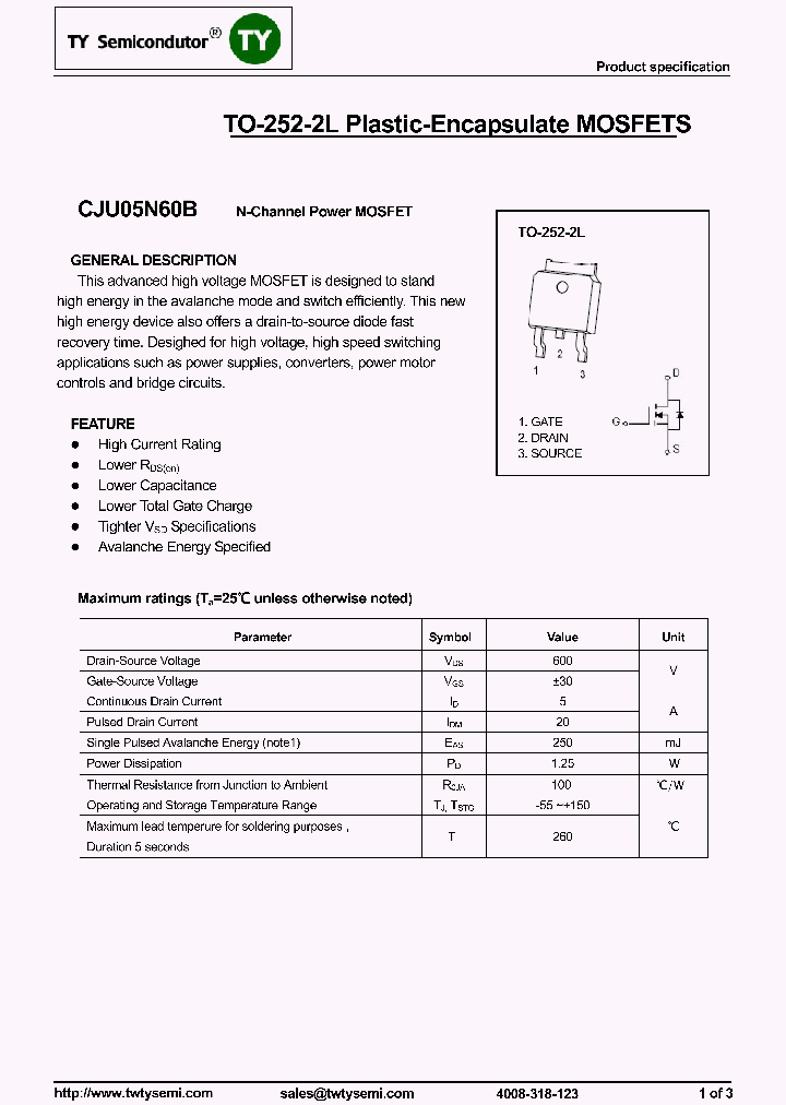 CJU05N60B_8104778.PDF Datasheet