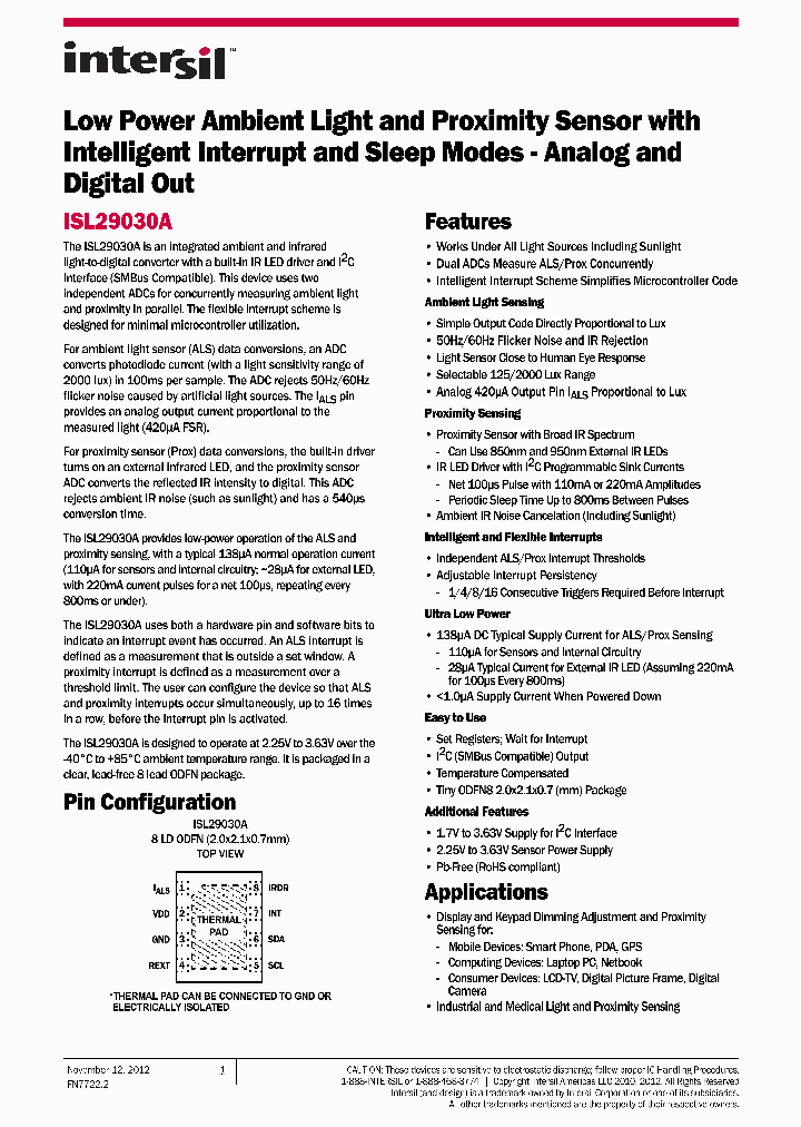 ISL29030A_8107985.PDF Datasheet