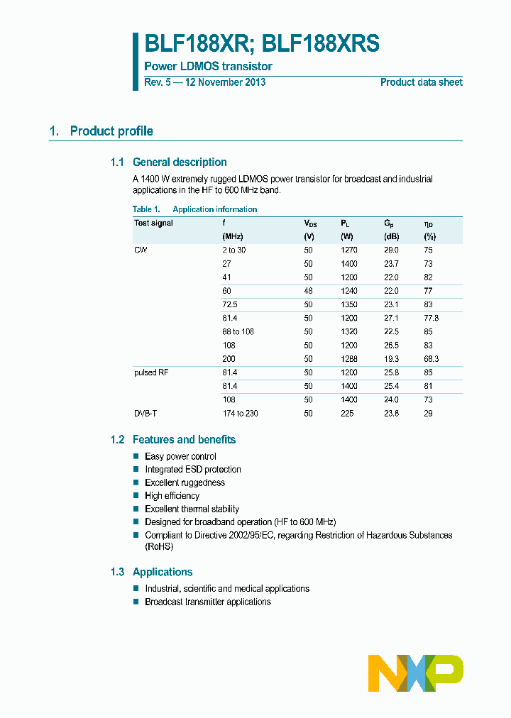 BLF188XR_8109168.PDF Datasheet