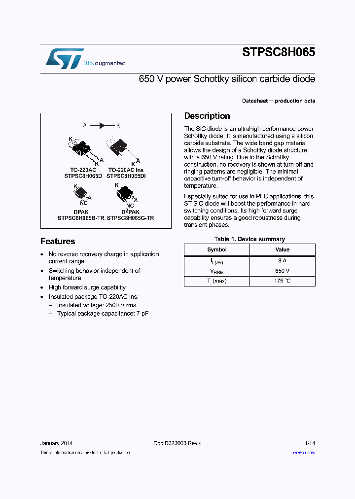 STPSC8H065_8109208.PDF Datasheet