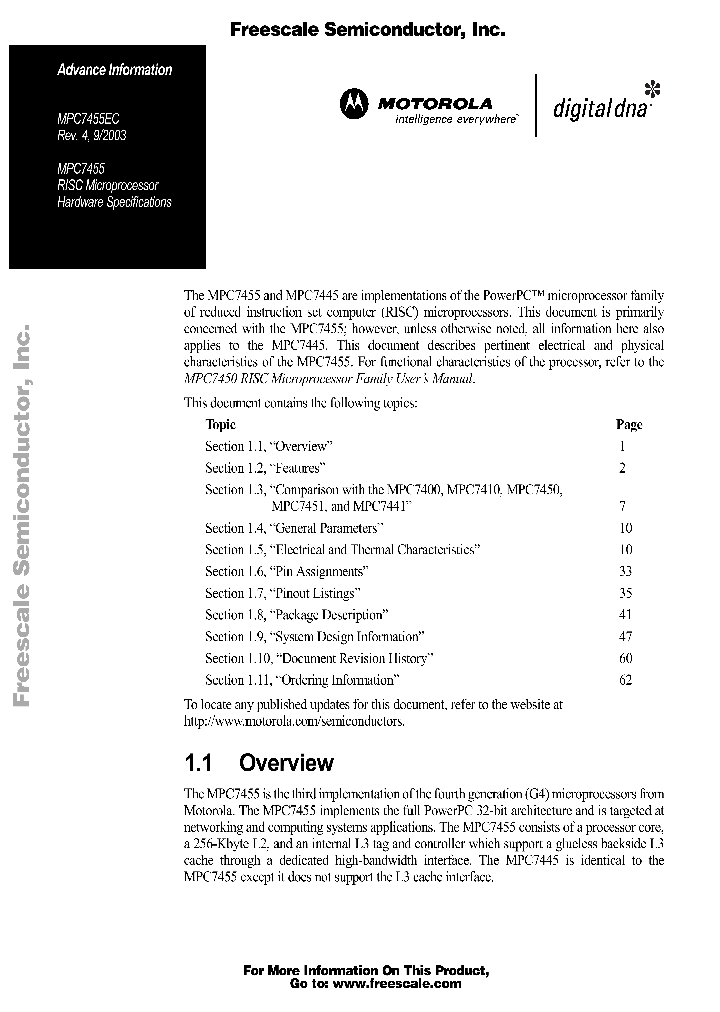 MC7445ARX1000LF_8109292.PDF Datasheet