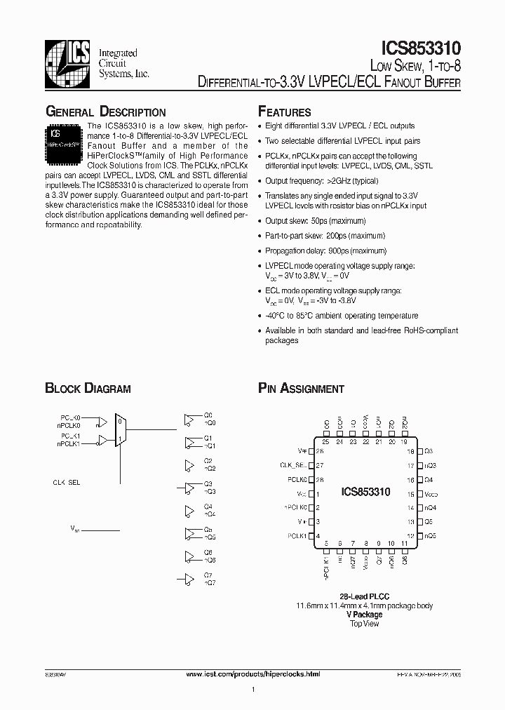 ICS853310AV_8109899.PDF Datasheet