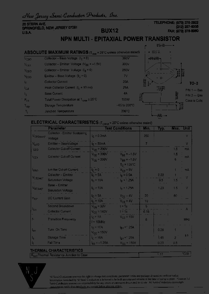 BUX12_8120821.PDF Datasheet