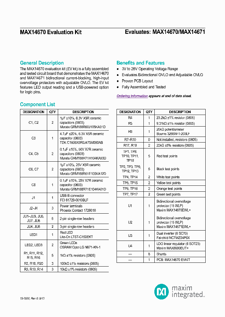 MAX14670EVKIT_8138878.PDF Datasheet