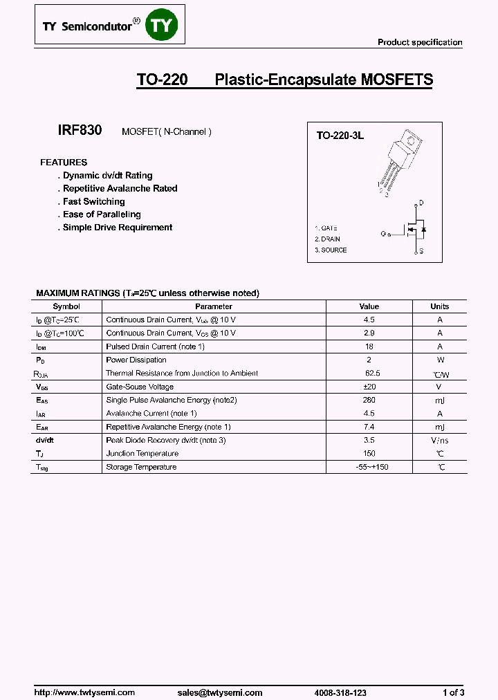 IRF830_8148317.PDF Datasheet