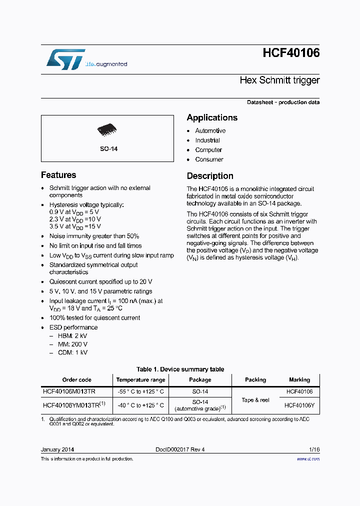 HCF40106YM013TR_8156248.PDF Datasheet