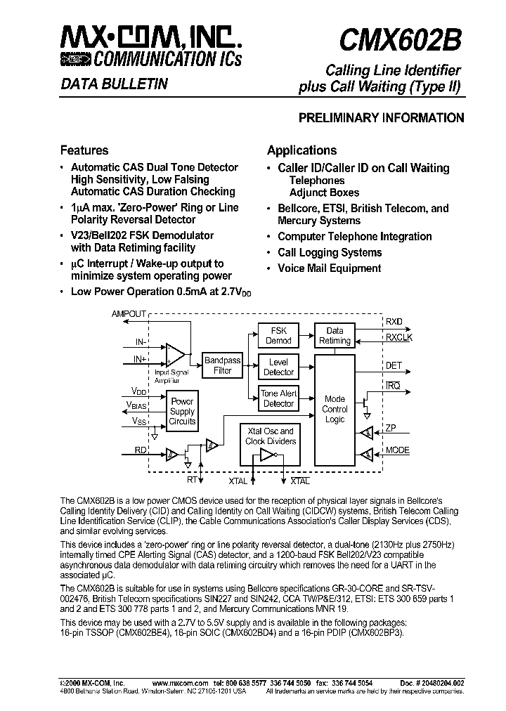 CMX602BD4_8169671.PDF Datasheet