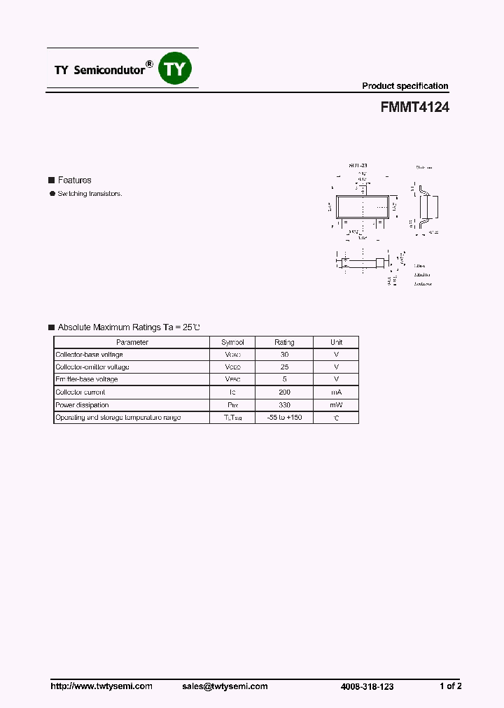FMMT4124_8175008.PDF Datasheet