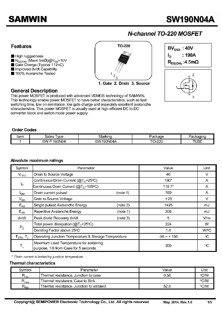 SW190N04A_8176284.PDF Datasheet