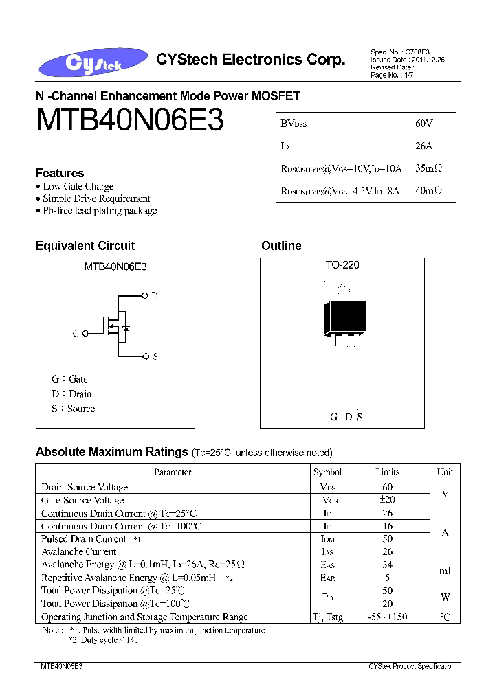 MTB40N06E3_8186610.PDF Datasheet