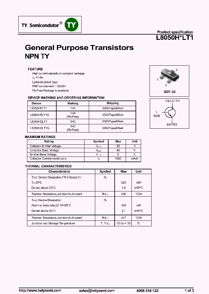 L8050HPLT1_8191827.PDF Datasheet