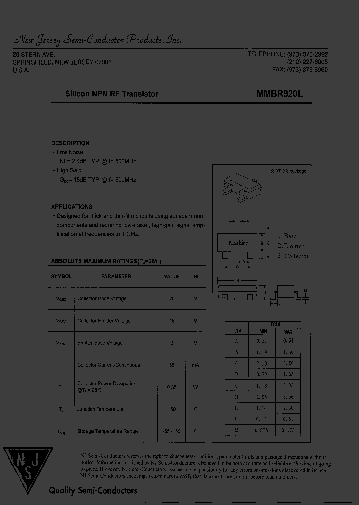 MMBR920L_8196919.PDF Datasheet