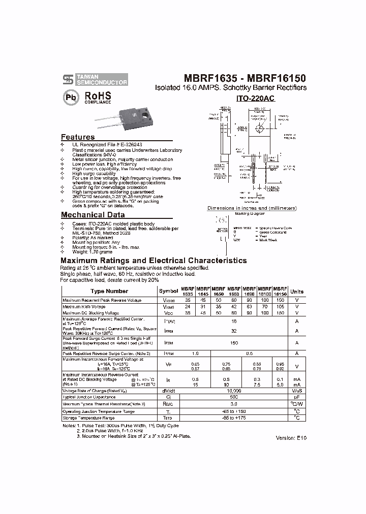 MBRF1645_8207420.PDF Datasheet