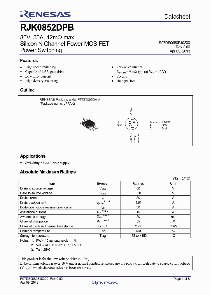 RJK0852DPB_8208896.PDF Datasheet