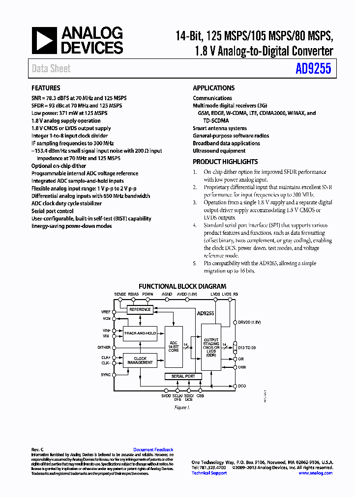 AD9255BCPZ-105_8208145.PDF Datasheet