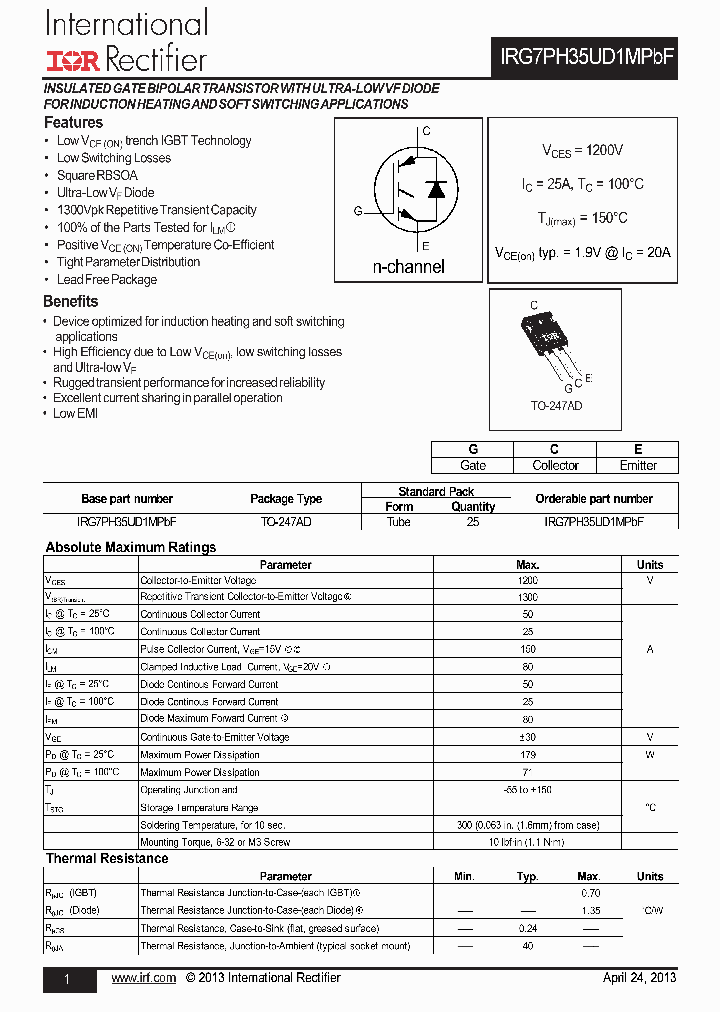 IRG7PH35UD1MPBF_8215955.PDF Datasheet