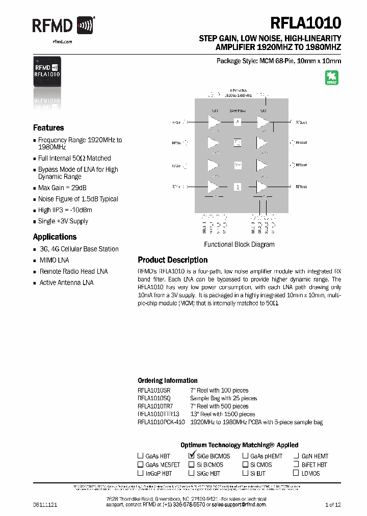 RFLA1010PCK-410_8219235.PDF Datasheet