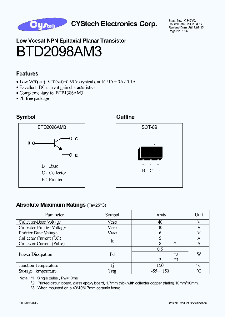BTD2098AM3_8228838.PDF Datasheet