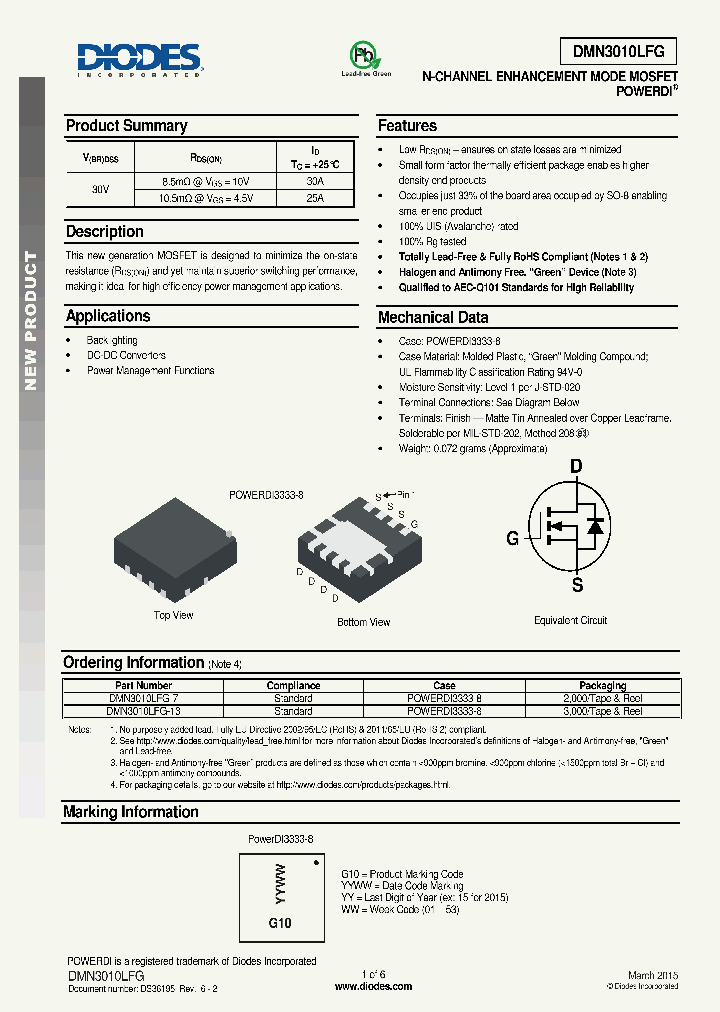 DMN3010LFG-15_8233915.PDF Datasheet