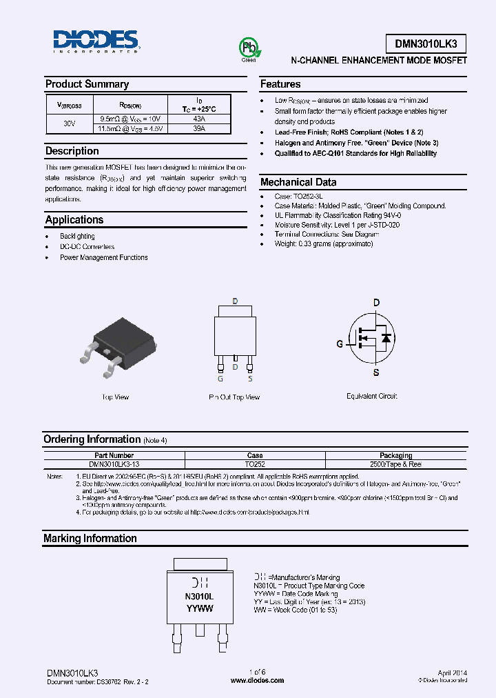 DMN3010LK3-15_8233916.PDF Datasheet