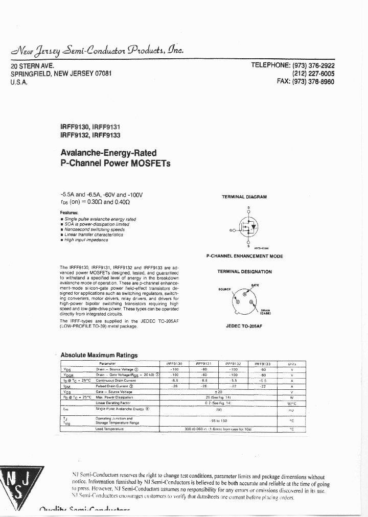 IRFF9132_8237885.PDF Datasheet