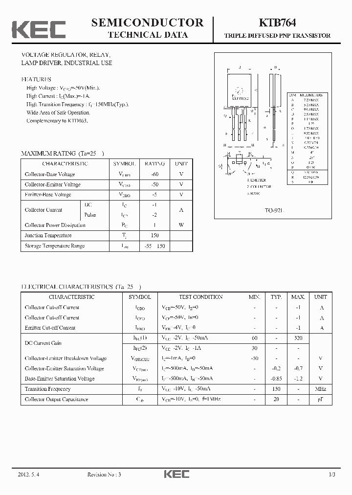 KTB764-15_8239225.PDF Datasheet