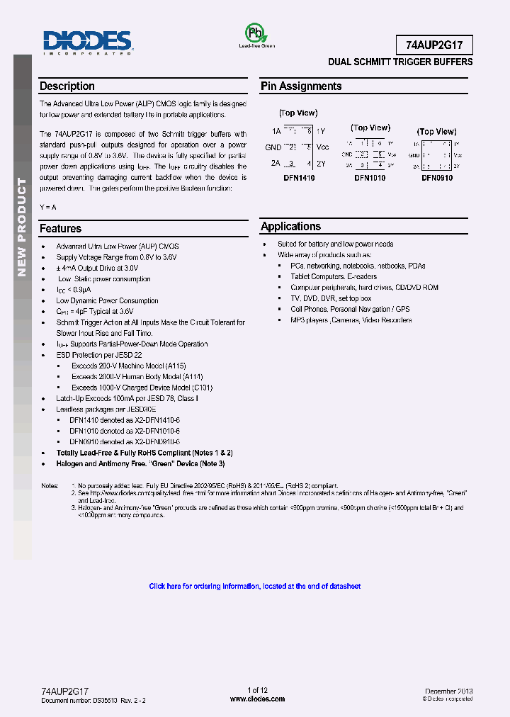 74AUP2G17FZ4-7_8241908.PDF Datasheet