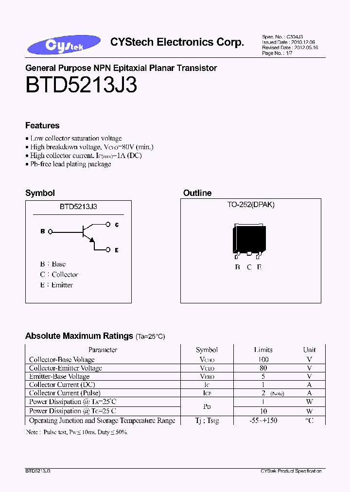 BTD5213J3_8245066.PDF Datasheet