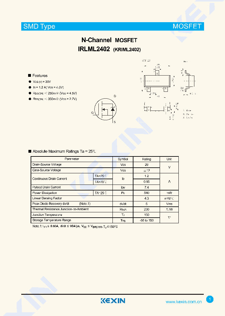 IRLML2402_8245744.PDF Datasheet