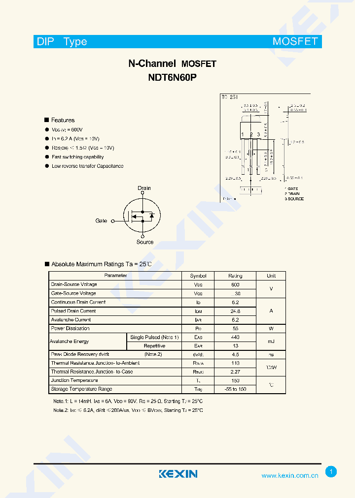 NDT6N60P_8245969.PDF Datasheet