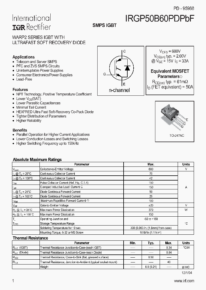 IRGP50B60PDPBF-15_8247744.PDF Datasheet