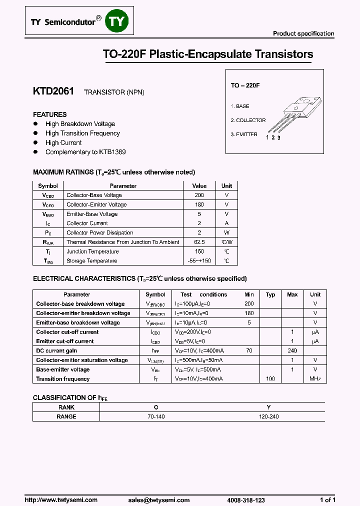 KTD2061_8252593.PDF Datasheet