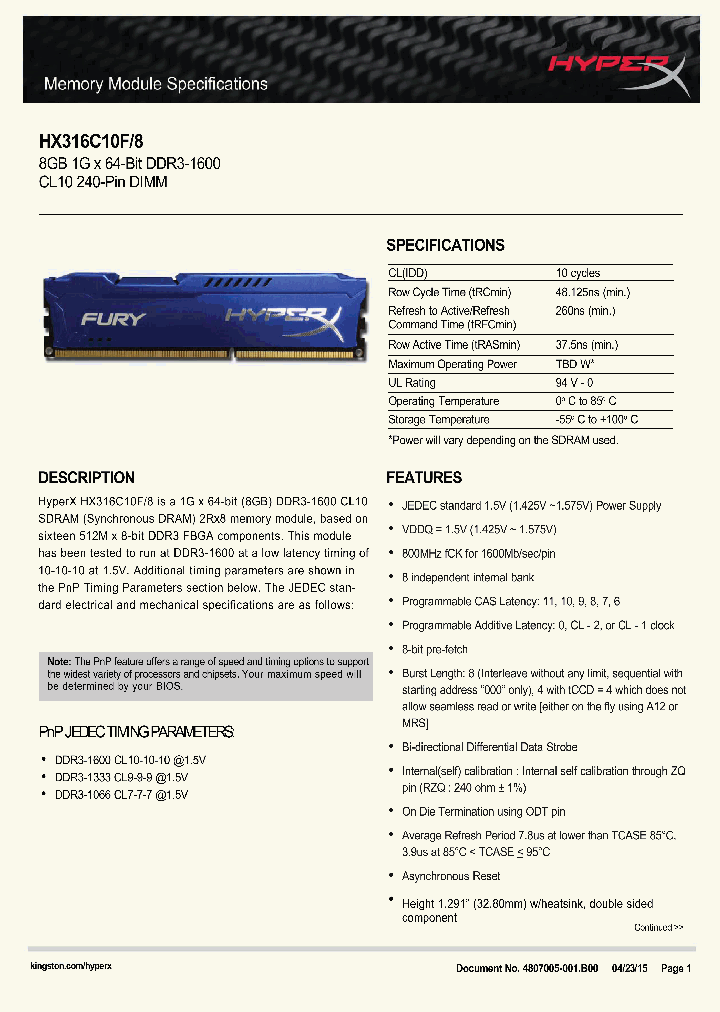 HX316C10F-8_8255994.PDF Datasheet