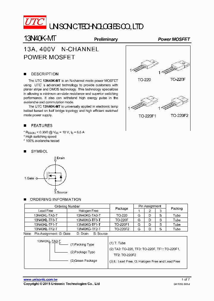 13N40KG-TF3-T_8256251.PDF Datasheet