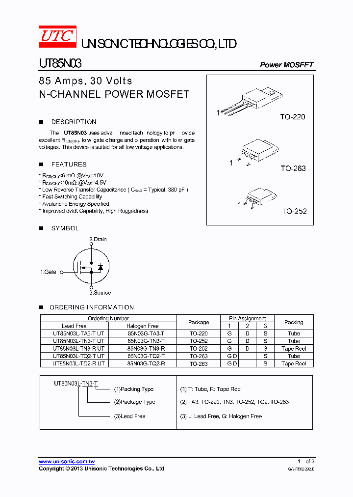 UT85N03_7854790.PDF Datasheet
