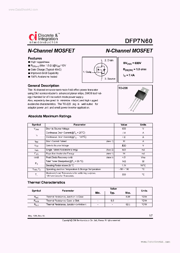DFP7N60_7861511.PDF Datasheet