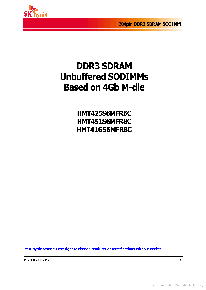 HMT41GS6MFR8C_7869208.PDF Datasheet