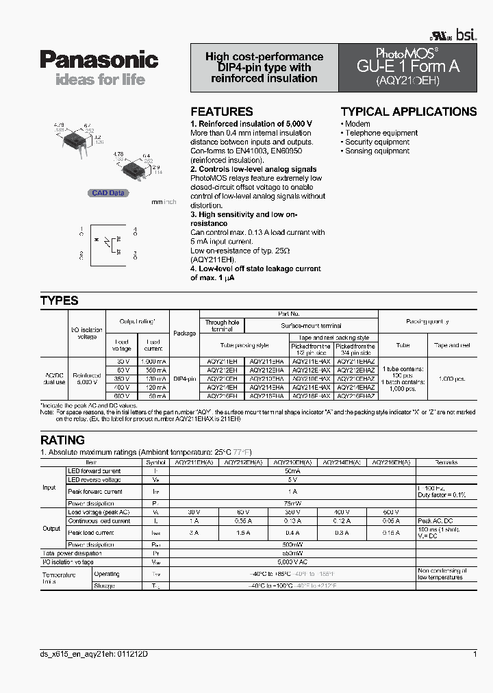 AQY216EHA_7881380.PDF Datasheet