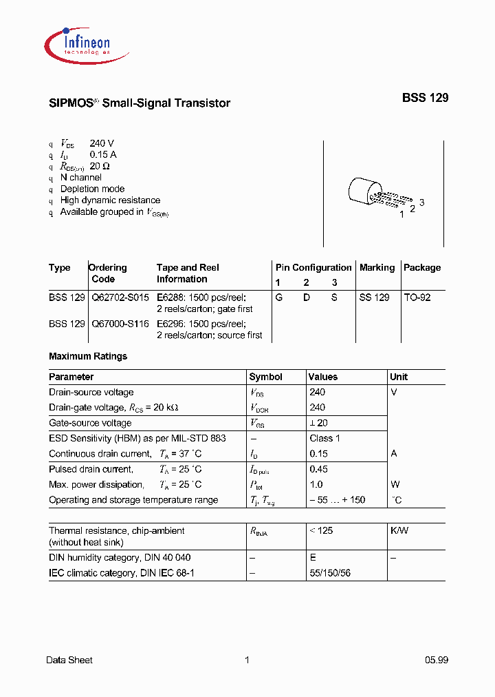 BSS129E6288_8285048.PDF Datasheet