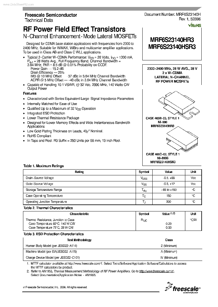 MRF6S23140HSR3_7908610.PDF Datasheet