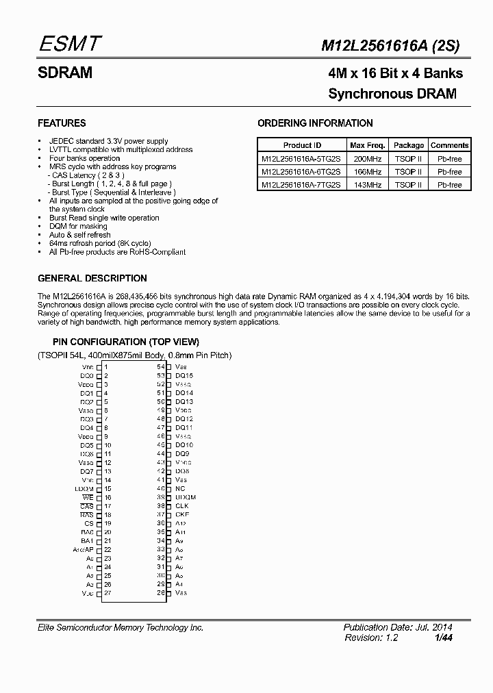 M12L2561616A-2S_8289139.PDF Datasheet