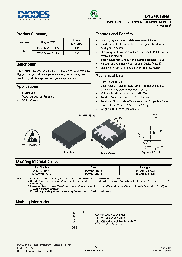 DMG7401SFG-13_8289646.PDF Datasheet