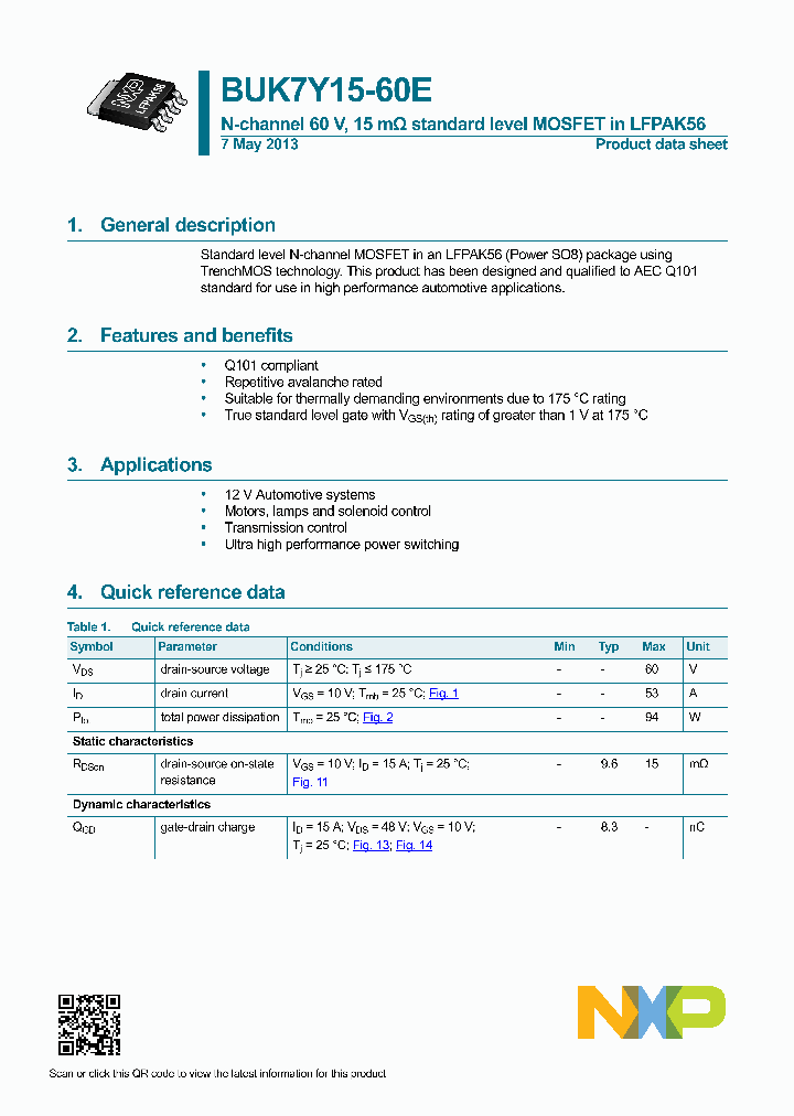 BUK7Y15-60E_8290105.PDF Datasheet