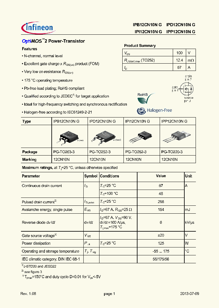 IPD12CN10NG_8292915.PDF Datasheet