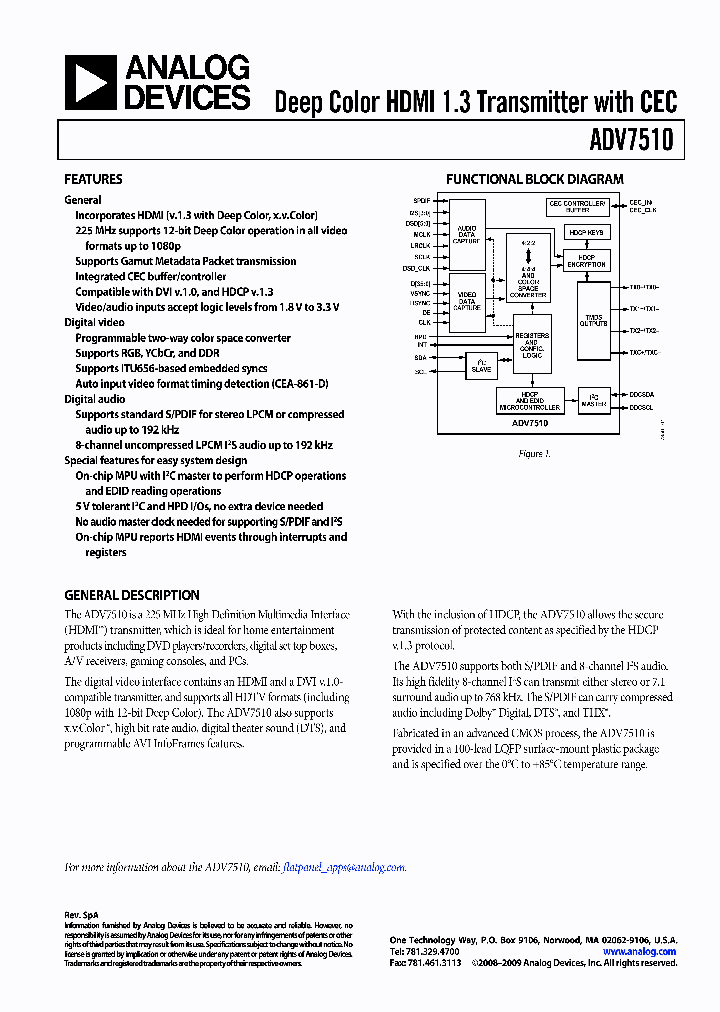 ADV7510_8293537.PDF Datasheet