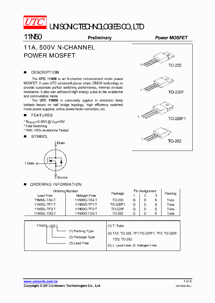 11N50G-T2Q-T_8296320.PDF Datasheet