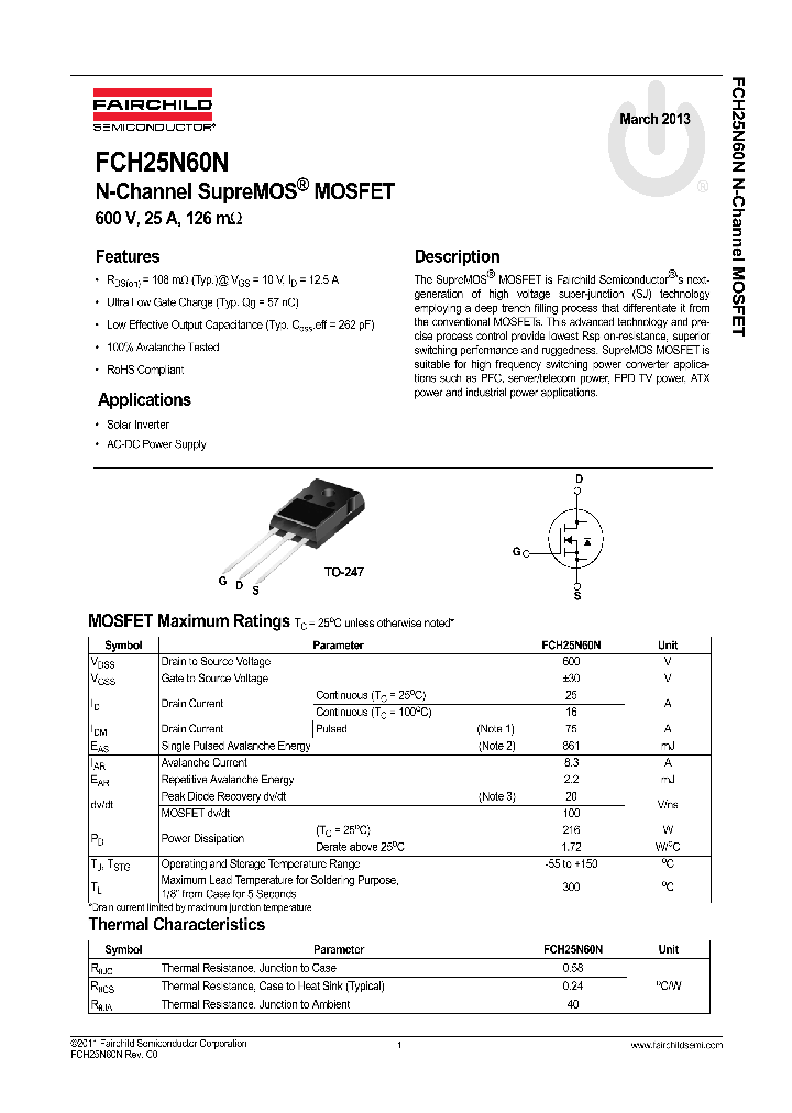 FCH25N60N_8298702.PDF Datasheet