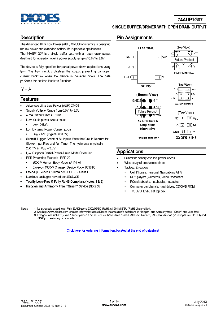 74AUP1G07FX4-7_8301249.PDF Datasheet